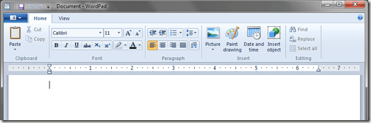 WordPad Ribbon Windows 7