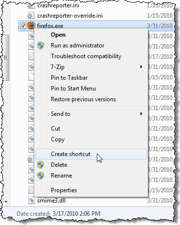 Create a shortcut for the program