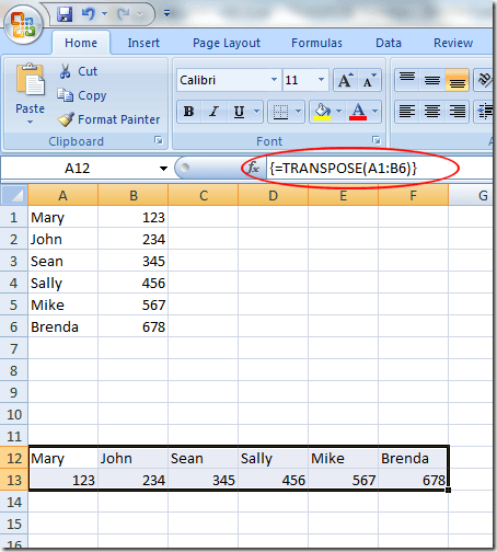 Excel Columns Turned into Rows