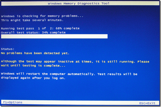 Running Windows 7 Memory Diagnostic Tool