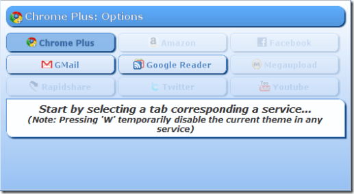 Chrome Plus settings.