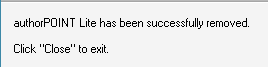 successful uninstallation