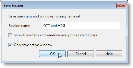 Save Session dialog box