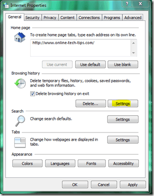 IE Settings