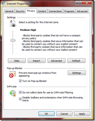 Internet Properties - Privacy