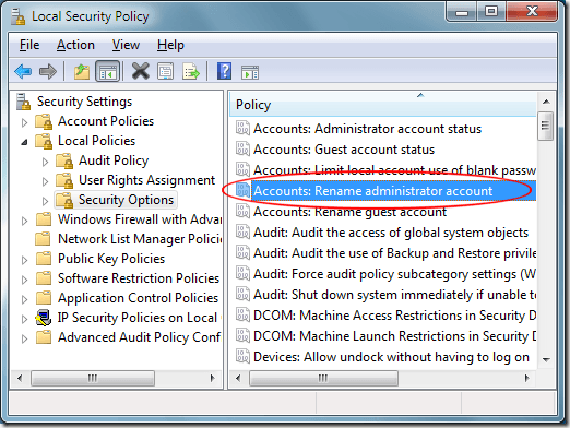 Windows 7 Accounts Rename Administrator Account