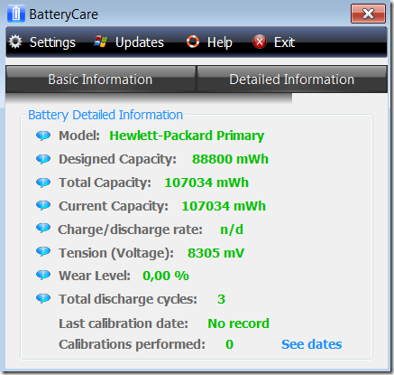 battery info