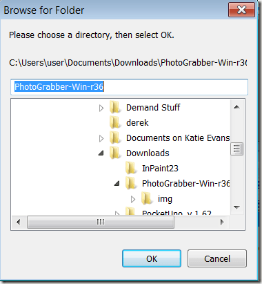browse for folder