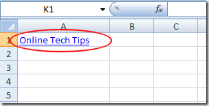 A Link in an Excel Cell