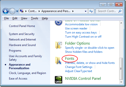 Dealing with Too Many Fonts in Windows 7