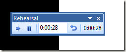 Rehearse Timings Control Window in PowerPoint