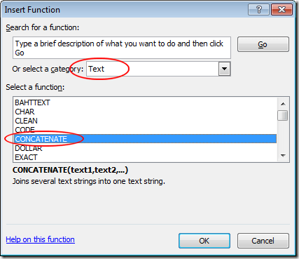 Select Text and Then Concatenate