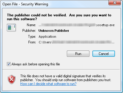 security warning