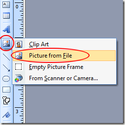 Click on Picture Frame Button