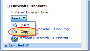 Copy Translated Text into Word