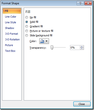 Format Shape in PowerPoint