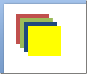 Four Boxes Layered in a PowerPoint Presentation
