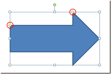 Yellow Diamonds on a PowerPoint Shape