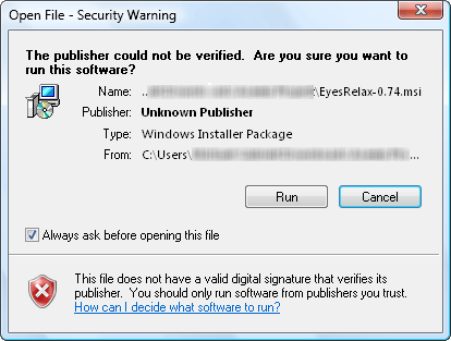 security warning