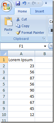 A Long Header Column in Excel
