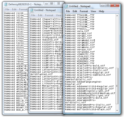 removed fonts log