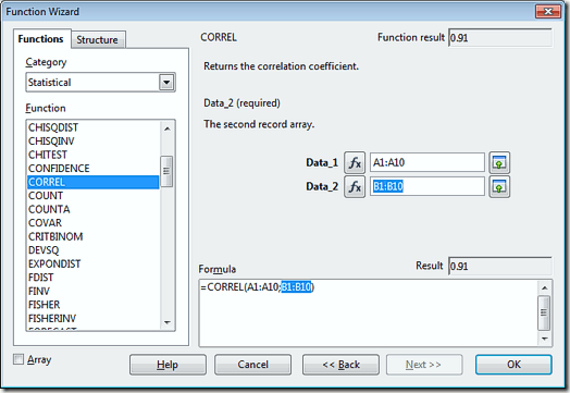 Fill in Data in Calc's Function Wizard Window