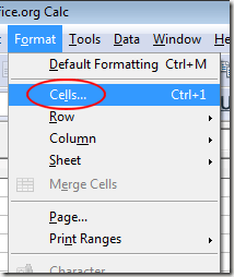 Format Cells in OpenOffice Calc