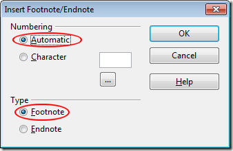Insert Footnote and Endnote Window in Writer