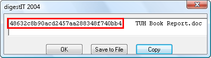 hashing complete