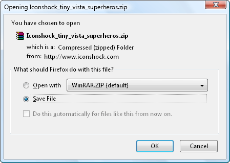 save zip file