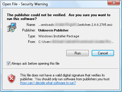 security warning
