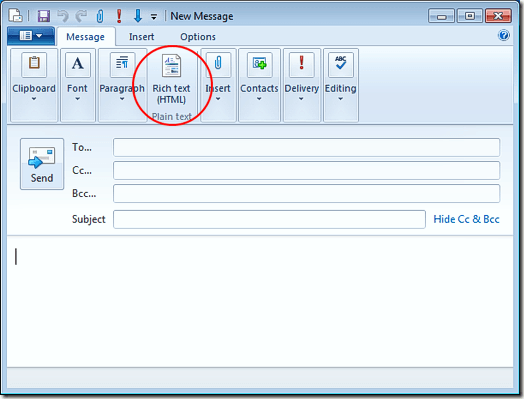 Change Format Back to HTML Rich Text