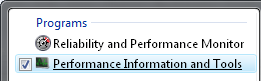performance information and tools