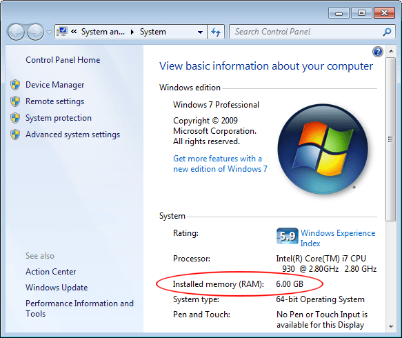 Windows Vista Home Basic Ram Limit