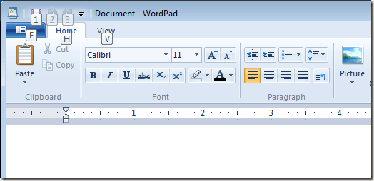 WordPad Ribbon Interface