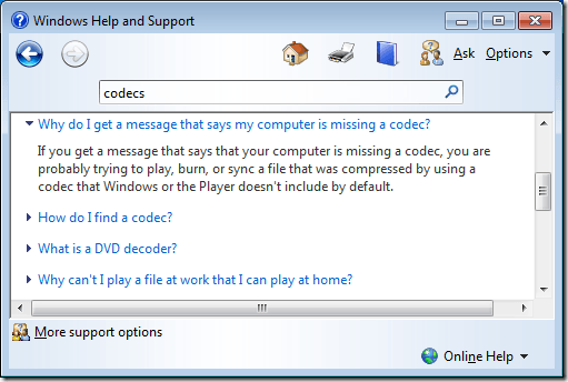 Codecs Included with Windows Media Player