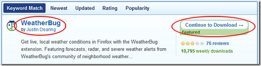 Download WeatherBug Firefox Add-on