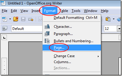 Open Page Style Window in OpenOffice Writer