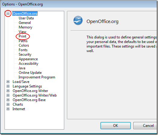Print Options in OpenOffice Writer