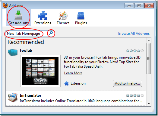 Search for Firefox Add-ons