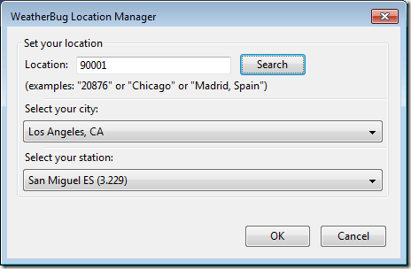 Set Your WeatherBug Location
