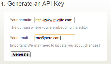 generate API key