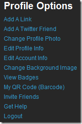 profile options