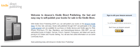 Welcome to Amazon's Kindle Direct Publishing