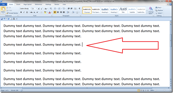 Dummy Test Document With Arrow