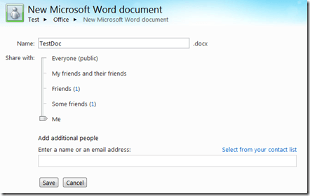 Word File Sharing Options