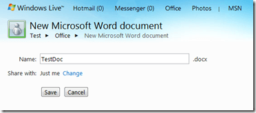 Word Filename Screen