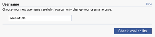 change username facebook