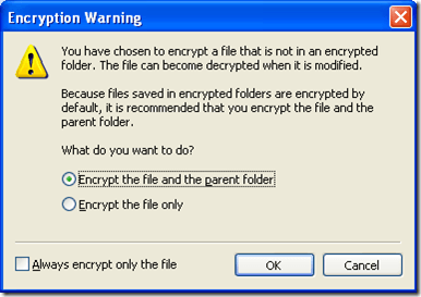Encryption Warning