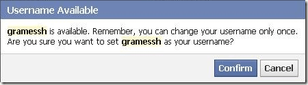 facebook change username